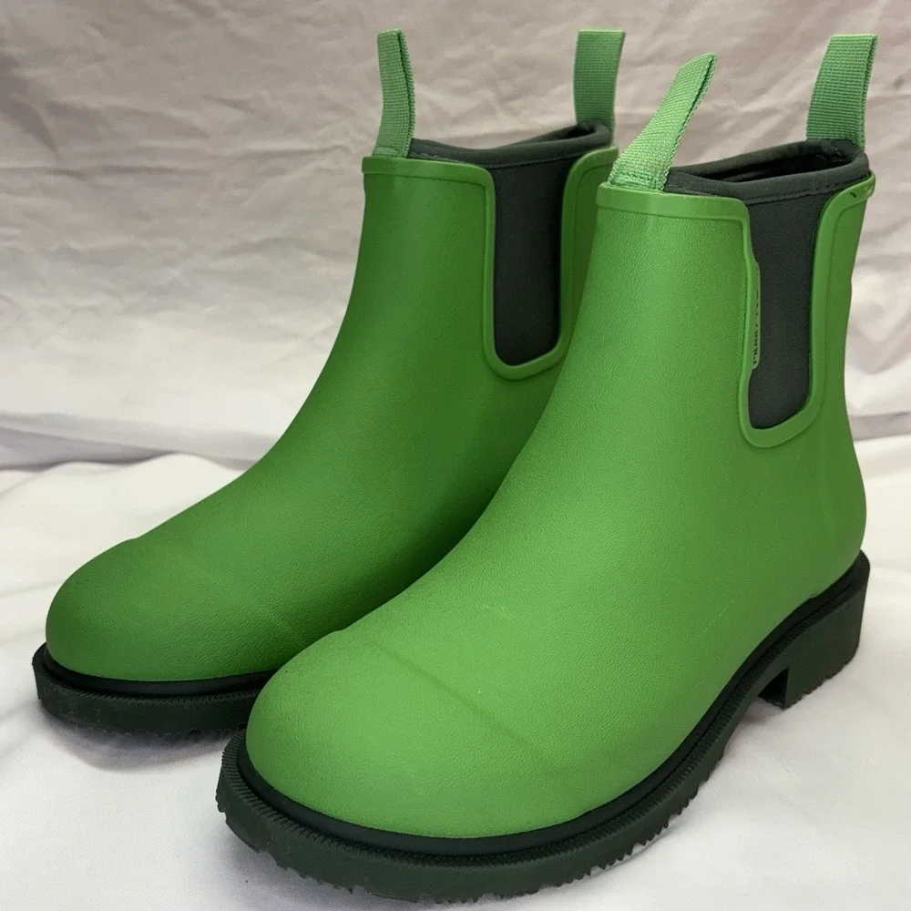 Merry People Bobbi Ankle Rain Boots Women's 8 EU 38 Grasshopper Green Wellington